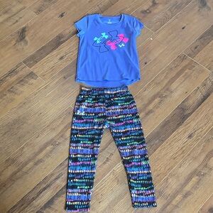 Under Armour Vibrant Blue Tee and Patterned Leggings
